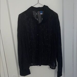 Old Navy Black Button-Down Eyelit